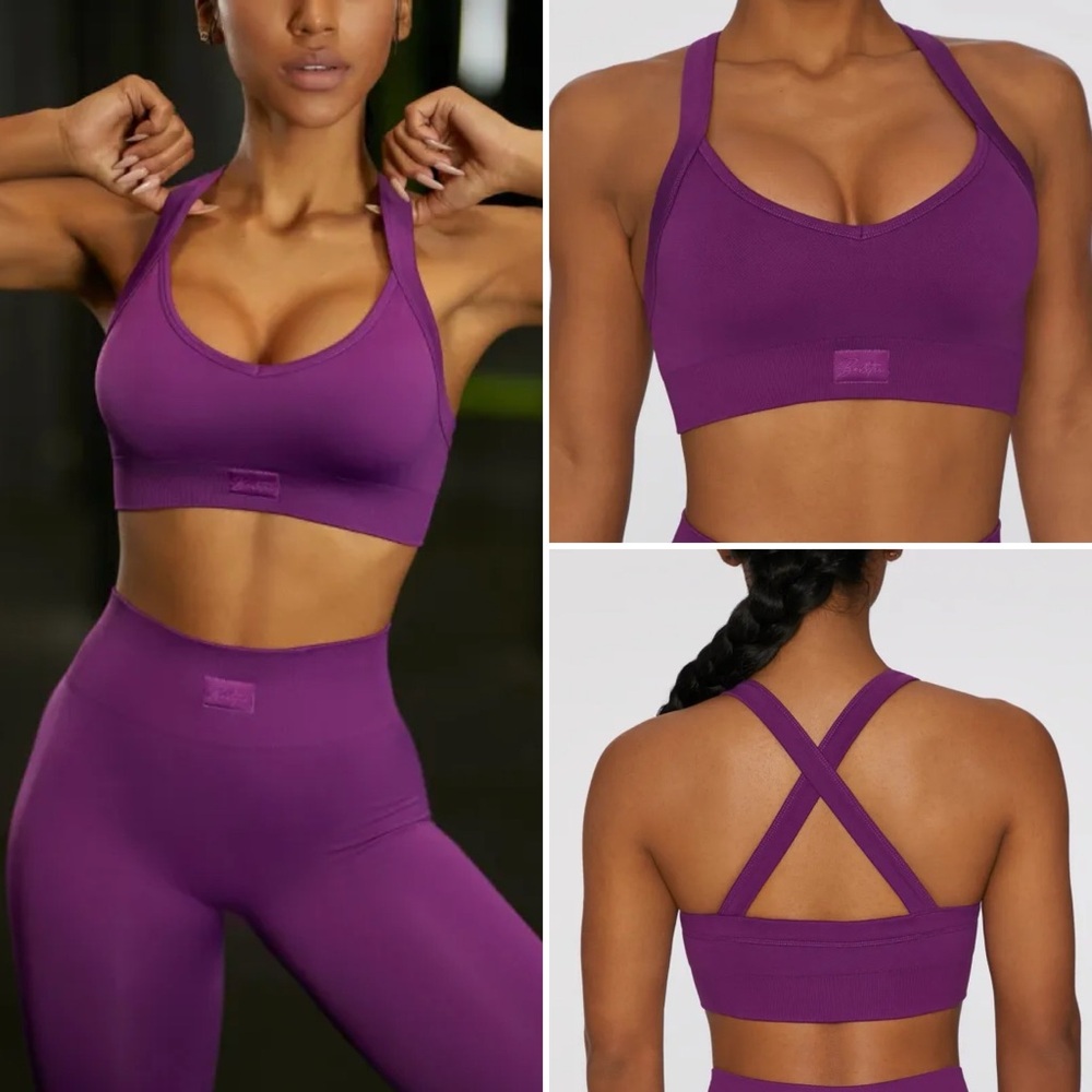 Bo + Tee Purpose Seamless Cross Back Sports Bra